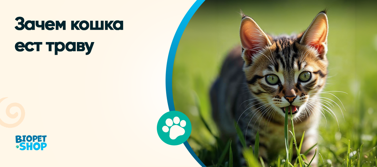 Почему кошка ест траву?