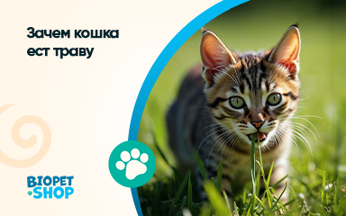 Почему кошка ест траву?
