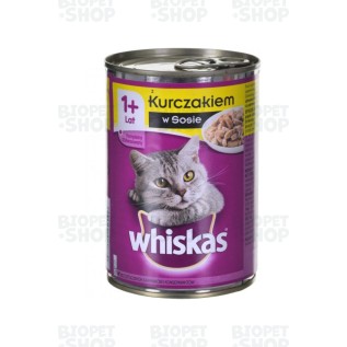 Whiskas Консервированный корм для взрослых кошек, с курицей в соусе, 400 г