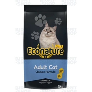 Econature Plus сухой корм для кошек, с курицей, 15 кг