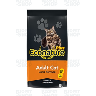 Econature Plus сухой корм для кошек, с ягненком, 15 кг