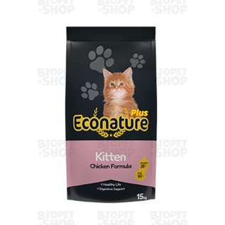 Econature Plus сухой корм для котят, с курицей, 15 кг