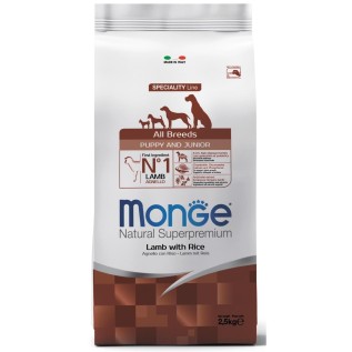 Monge Speciality Monoprotein All Breeds Puppy Сухой корм для щенков всех пород с ягненком и рисом, 2.5 кг