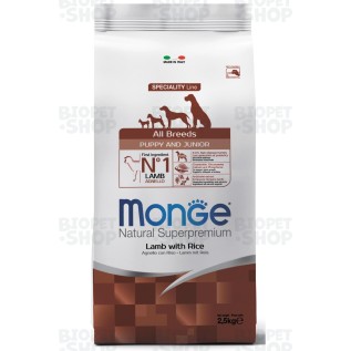 Monge Speciality Monoprotein All Breeds Puppy Сухой корм для щенков всех пород с ягненком и рисом, 2.5 кг