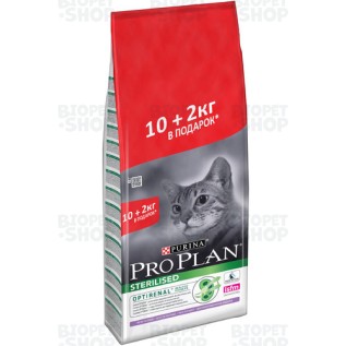 Purina Pro Plan Sterilised qısırlaşdırılmış pişik üçün quru yem, dovşan əti ilə, (10+2 kq)