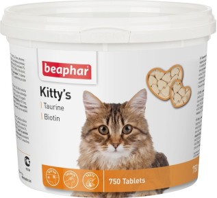 Beaphar Kitty's. Taurin + Biotin, 750 tab(1 ədəd)