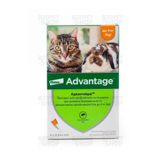Elanco Advantage Pişiklər və dovşanlar üçün birəyə qarşı damcı (4 kq-dək)