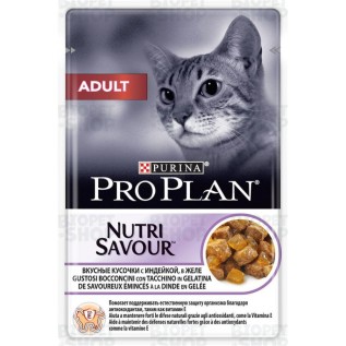 Purina Pro Plan Yetkin pişik üçün nəm yem, jeledə hinduşka əti ilə, 85 q