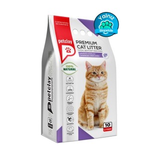 Petclay Premium Topalanan pişik qumu, lavanda qoxusu ilə, 10 L