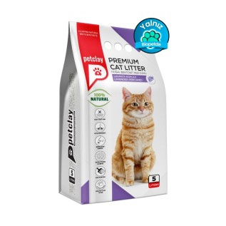 Petclay Premium Topalanan pişik qumu, lavanda qoxusu ilə, 5 L