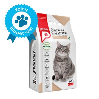 Petclay Premium Topalanan pişik qumu, qoxusuz, 10 L