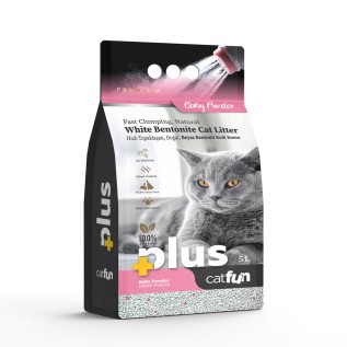 CatFun Комкующийся наполнитель для кошек, с детской присыпкой, 5 L