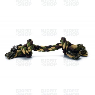 Beeztees Camouflage Игрушка-канат для собак, с 2 узлами, зеленая, 400 г (38 см)