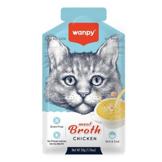 Wanpy мясной бульон для кошек из курицы, 50 г