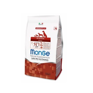 Monge Speciality Monoprotein All Breeds Монобелковый сухой корм для взрослых собак всех пород с ягнёнком, рисом и картофелем, 2,5 кг