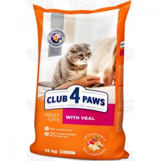 Club 4 Paws Quru yem, yetkin pişiklər üçün, dana əti ilə (14 kq)