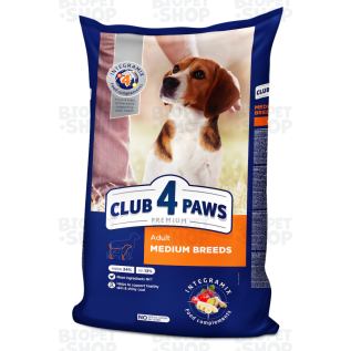 Club 4 Paws Adult Medium Сухой корм, для взрослых собак средних пород (20 кг)