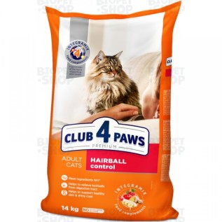 Club 4 Paws Quru yem, yetkin pişiklər üçün, tük topalarının çıxarılması (14 kq)