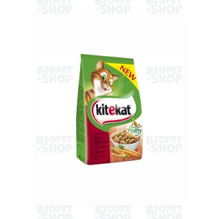 Kitekat Сухой корм для взрослых кошек, с говядиной и овощами (12 кг)