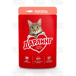 Purina Darling Влажный корм для взрослых кошек, с лососем в соусе, 75 г