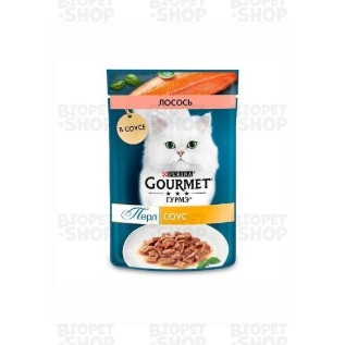 Purina Gourmet Perle Влажный корм для кошек, с лососем в соусе, 75 г