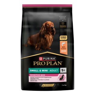 Purina Pro Plan Small and Mini Adult Sensitive Skin Сухой корм для взрослых собак мелких пород с чувствительной кожей, с лососем (7 кг)