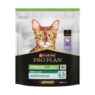 Purina Pro Plan Sterilised Сухой корм для стерилизованных кошек, c индейкой, 400 г