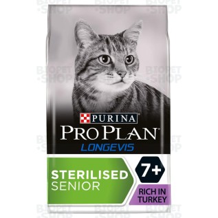 Purina Pro Plan Sterilised Senior Sterilizasiya edilmiş yetkin pişik üçün quru yem, hinduşka əti ilə (10 kg)