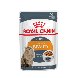 Royal Canin Intense Beauty Pişik üçün tük gözəlliyini qoruyan nəm yem, sousda dilimlər, 85 q