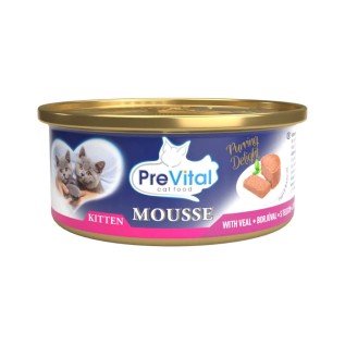 PreVital консервированный влажный корм для котят, мусс с телятиной, 85 г
