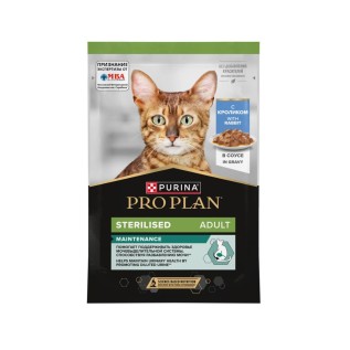 Purina Pro Plan Sterilised влажный корм для стерилизованных кошек, мясо кролика в соусе, 85 г