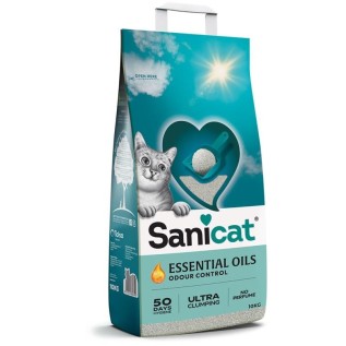 Sanicat Essential Oils Ultra Clumping ultra topalanan pişik qumu, ətirsiz, 10 kq