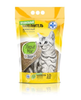 Zveryo Moyo pişik üçün oduncaq qumu, kiçik qranullar, 2,8 kq, 10 L