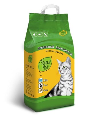 Zveryo Moyo pişik üçün oduncaq qumu, kiçik qranullar, 9 kq, 30 L