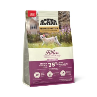 Acana Highest Protein Kitten сухой корм для котят с высоким содержанием протеина, с курицей, индейкой и лососем, 1,8 кг