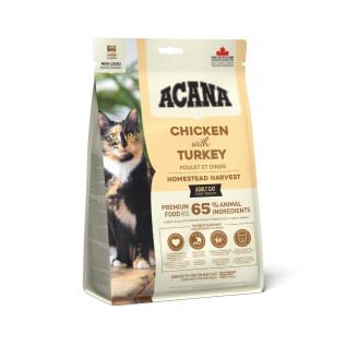 Acana Homestead Harvest сухой корм для взрослых кошек, с курицей и индейкой, 340 г