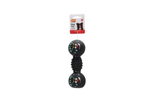 Beeztees Karlie Vinyl Dog Toy Dumbbell, it üçün vinil qantel oyuncaq, 19x6 sm, Qara