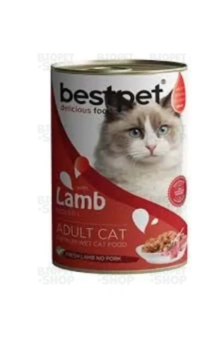 BestPet Canned Консервированный корм для взрослых кошек, с ягненком в соусе, 400 г