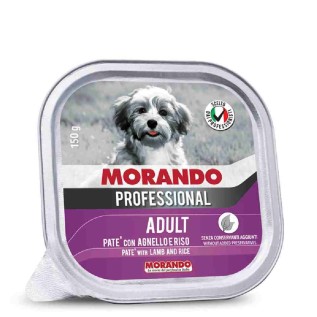 Morando Professional Adult Dog, yetkin itlər üçün nəm yem (paştet), quzu əti və düyü ilə, 150 q