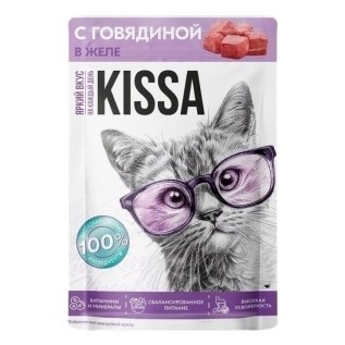 Kissa Влажный корм для кошек, с говядиной в желе,  75 г