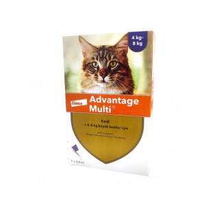 Advantage Multi Pişik üçün birə, qoturluq gənəsi və helmintlərə qarşı damcı (4 kq-dan)