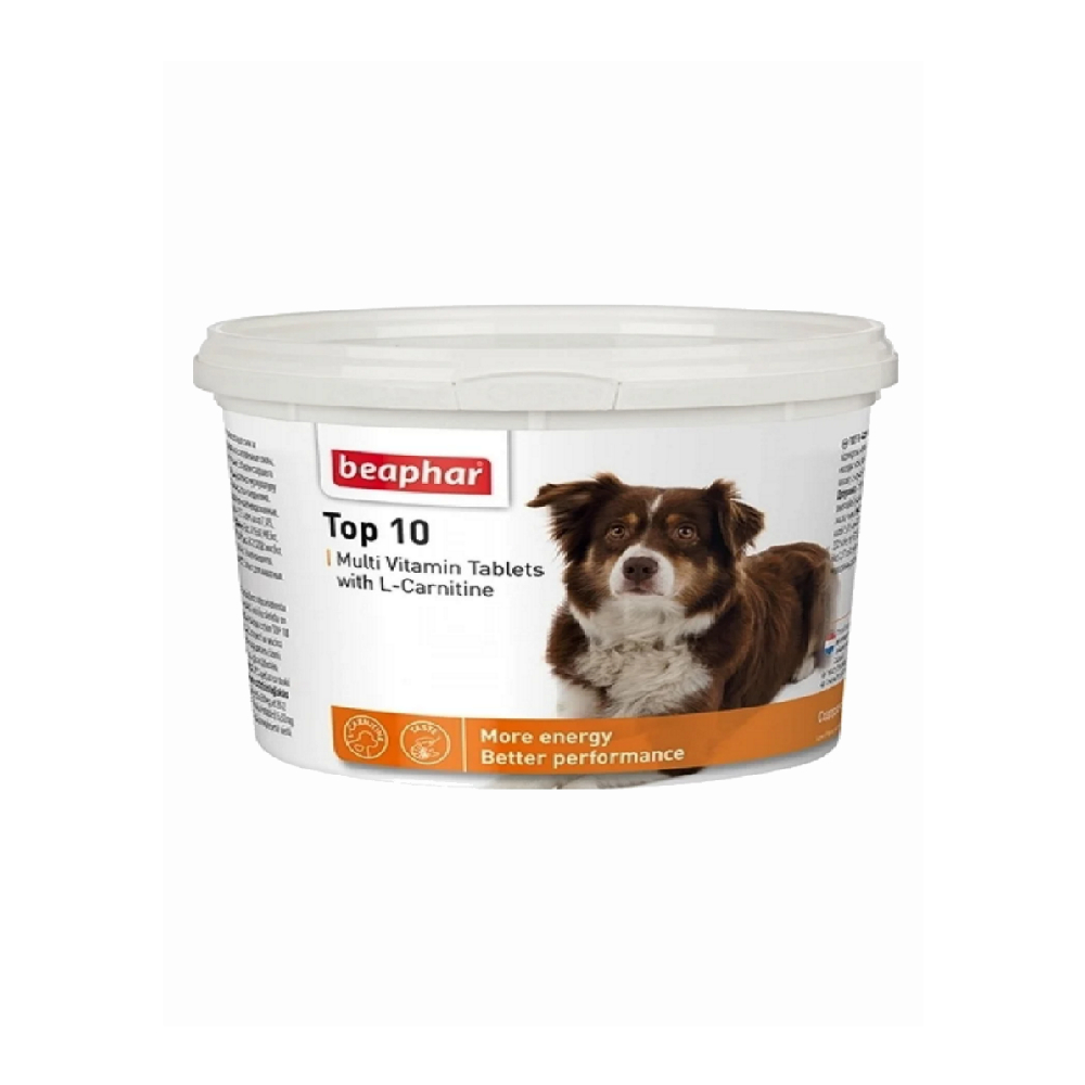 Beaphar Top 10 İt üçün L-karnitinli multivitamin kompleksi, 180 tab ...