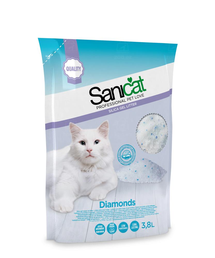 Sanicat Diamonds Silikagel pişik qumu, ətirsiz 3,8 L Qiymeti | Biopet.az